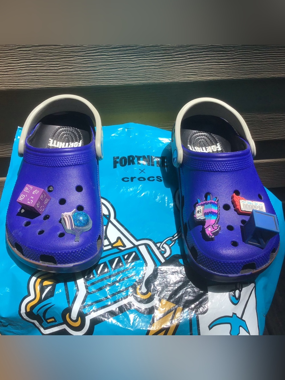 Crocs Limited Edition Fortnite X Battle Bus Clogs, Like New!